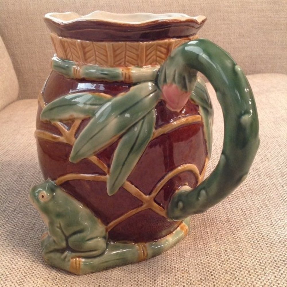 Whimsical Frog Pitcher Ceramic